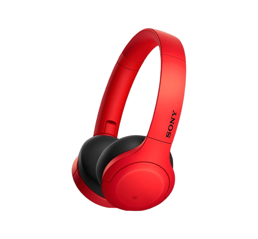 red sony headphone